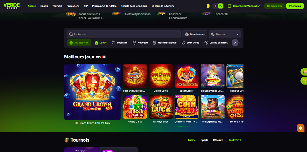 Le jeu attribué par VerdeCasino à son offre sans dépôt